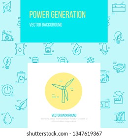 Green energy concept – vector symbols of  energy with place for your text.