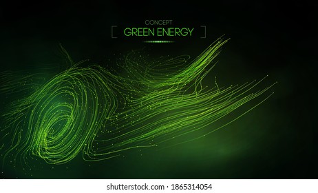 Green energy concept. Vector green technology background. Futuristic vector illustration.