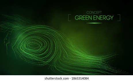 Concepto de energía verde. Fondo de tecnología verde vectorial. Ilustración vectorial futurista.