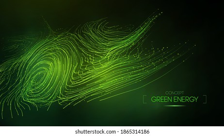 Green energy concept. Vector green technology background. Futuristic vector illustration.