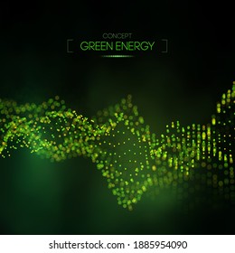 Green energy concept. Vector green technology background. Futuristic vector illustration.