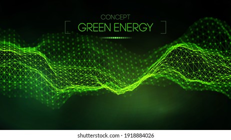 Green energy concept. Vector green technology background. Futuristic vector illustration.