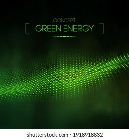 Green energy concept. Vector green technology background. Futuristic vector illustration.