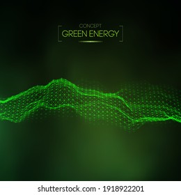 Green energy concept. Vector green technology background. Futuristic vector illustration.