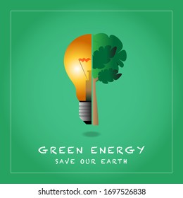 Green Energy or Eco friendly energy concept, vector