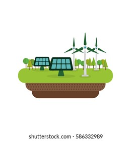 Green energy ecology icon vector illustration graphic design