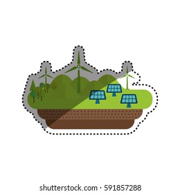 Green energy ecology icon vector illustration graphic design