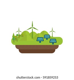 Green energy ecology icon vector illustration graphic design