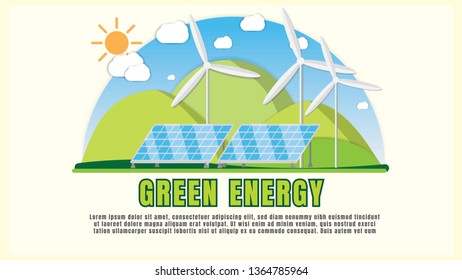 Green Energy Ecology power vector background design
