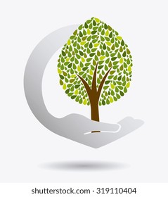 Green energy and ecology theme design, vector illustration.