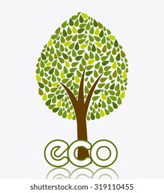 Green energy and ecology theme design, vector illustration.