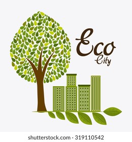 Green energy and ecology theme design, vector illustration.