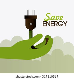 Green energy and ecology theme design, vector illustration.