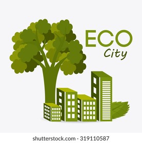 Green energy and ecology theme design, vector illustration.