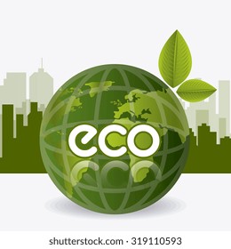 Green energy and ecology theme design, vector illustration.