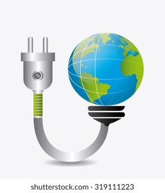 Green energy and ecology theme design, vector illustration.