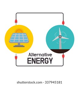 Green energy and ecology theme design, vector illustration graphic 