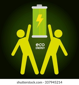 Green energy and ecology theme design, vector illustration graphic 