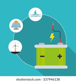 Green energy and ecology theme design, vector illustration graphic 