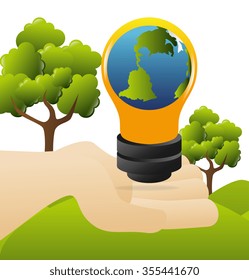 Green energy and ecology theme design, vector illustration graphic