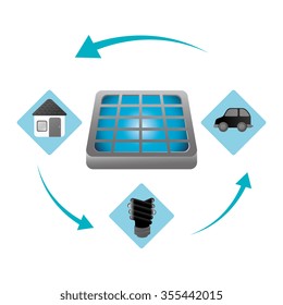 Green energy and ecology theme design, vector illustration graphic