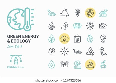 Green Energy & Ecology vector icon set