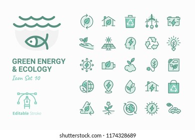 Green Energy & Ecology vector icon set