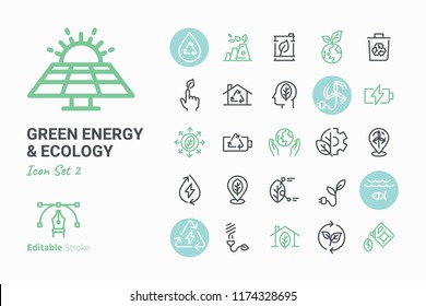 Green Energy & Ecology vector icon set