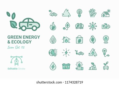 Green Energy & Ecology vector icon set