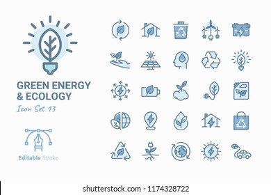 Green Energy & Ecology vector icon set