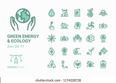 Green Energy & Ecology vector icon set