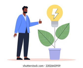 Green energy. Green economy. Vector illustration in a flat style