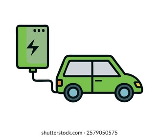 Green energy electric car using solar powered charging station