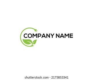 Green Energy Electrical Plug And Eco Energy power Logo Design Vector Template.