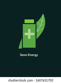 green energy electricity and battery icon