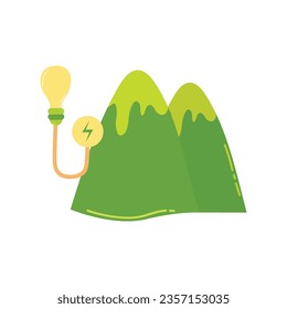 Green energy element illustration isolated in white