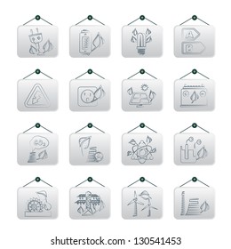 Green energy and environment icons - vector icon set