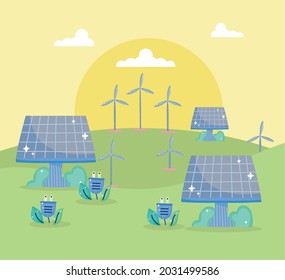 green energy environmental friendly cartoon