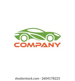 Green Energy EV Car Logo, Fast Stylish Modern futuristic eco friendly Automotive Company Logo silhouette