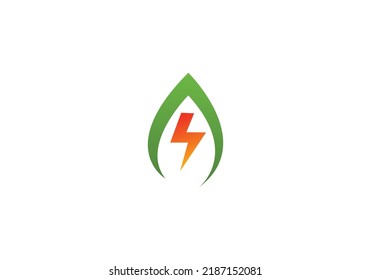  Green Energy Flash Logo design vector template. 