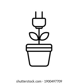 Green Energy future science line icon