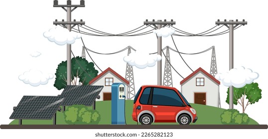Green energy generated from natural resources vector concept illustration