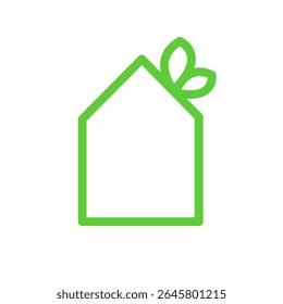 Ícone Green Energy House, isolado no fundo branco
