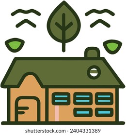 Green energy house. vektor icon illustation