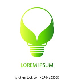 Green energy icon with abstract plant bulb templates. Green concept. Safe idea. Eco-friendly concept