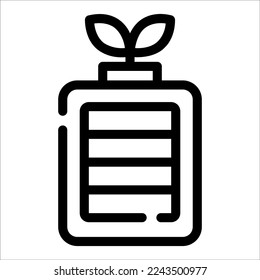 Green Energy Icon, Battery Logo, Ecology Symbol.