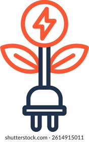 Green Energy Icon Color Line Vector Illustration