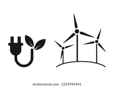Green energy icon design template vector isolated illustration
