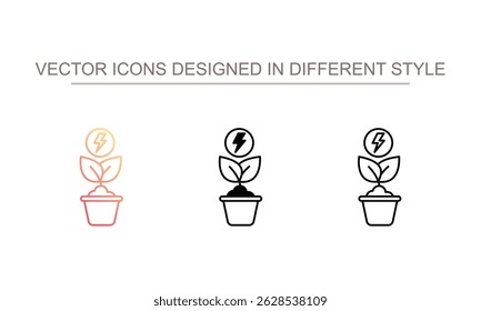 green energy icon design with white background stock illustration