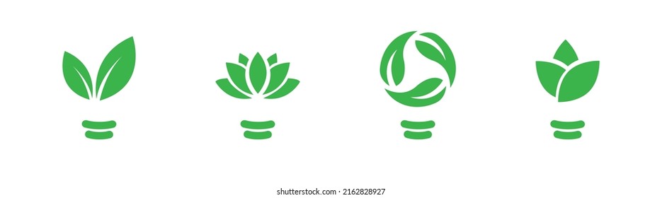 Icono de la energía verde. Bombilla ecológica. Diseño ecológico. Ilustración vectorial. EPS 10.